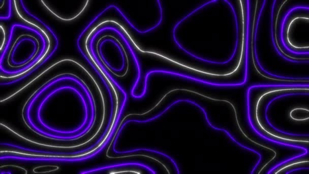 Conceito Linhas Líquidas Abstratas Fundo Animação Violeta Azul Com Efeitos — Vídeo de Stock