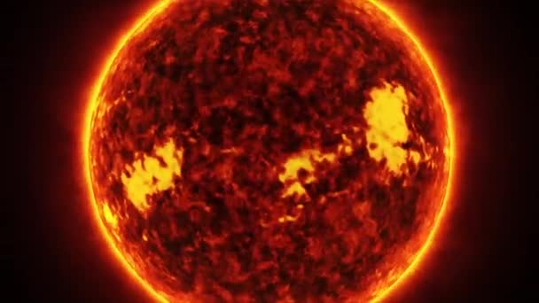 Concepto Vista Del Sol Realista Desde Espacio Con Destellos Solares — Vídeo de stock
