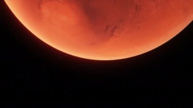 Gerçekçi gezegen Mars 'ın atmosferi ve yıldızları ile 4-U1 görünümü.