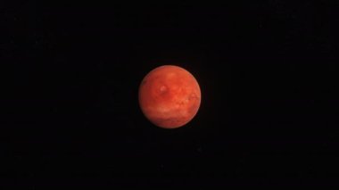 Gerçekçi gezegen Mars 'ın atmosferine ve yıldızlarına 6-U1 görünümü.