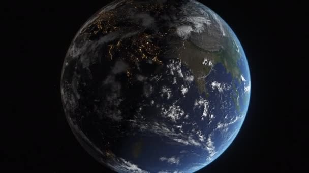 Conceito Vista Planeta Terra Realista Espaço Com Estrelas — Vídeo de Stock