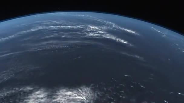 Concept View Realistic Planet Earth Oceans Space — Stock Video