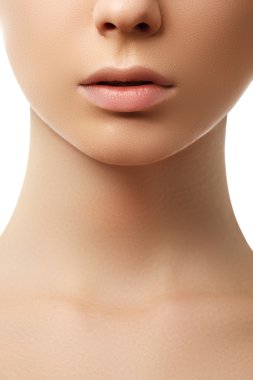 Mükemmel dudaklar. Seksi kız ağzını kapatın. Güzellik genç kadın gülümseme. Doğal Tombul tam dudak. Dudak büyütme. Uygu kadar kapatın