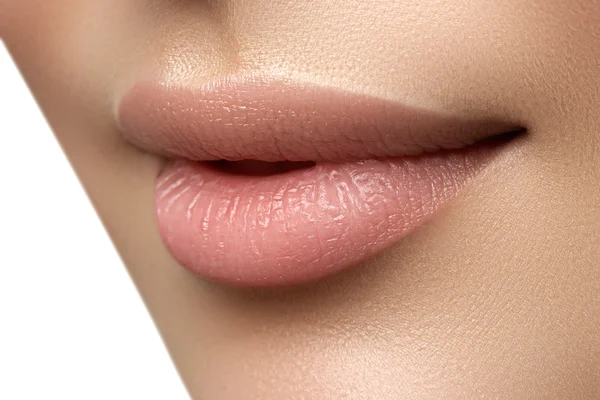 Perfect lips. Sexy girl mouth close up. Beauty young woman Smile. Natural plump full Lip. Lips augmentation. Close up detail — Stock Photo, Image