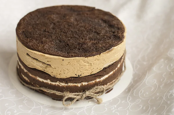 Delicious chocolate cake with meringue — Stock Photo, Image