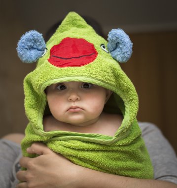 Banyoda havlu komik bebek