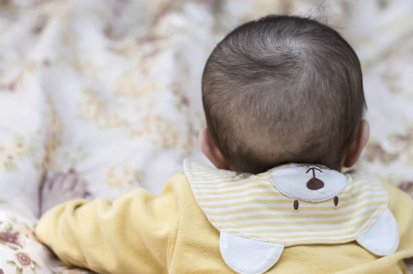 Child baby kid girl with a cute collar in the form of bears — Stock Photo, Image