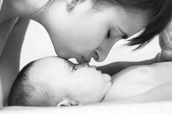 Tenderness motherhood mother and baby — Stock Photo, Image