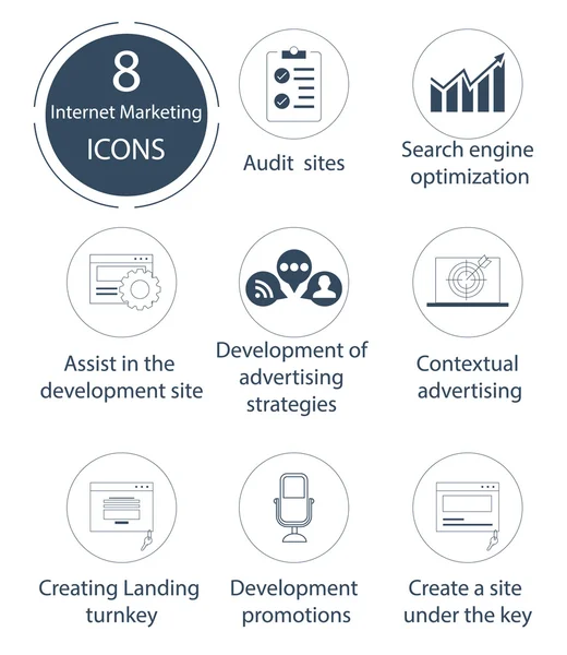 SEO ve internet pazarlama Icon set