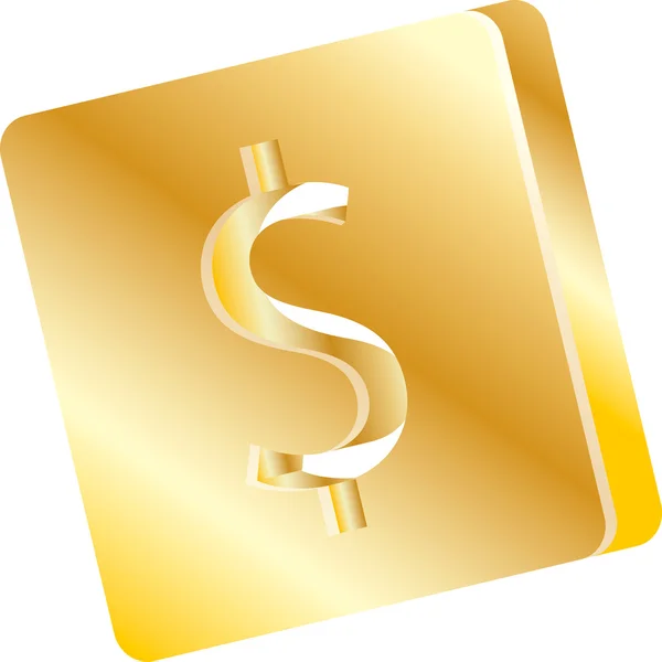 Signo del dólar dorado — Vector de stock