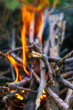 Yakından ateş saçan kırmızı diller