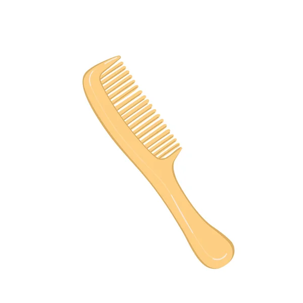 Zlatý Hřeben Izolovaný Bílém Pozadí Žluté Doplňky Vlasy Roztomilá Vektorová — Stockový vektor