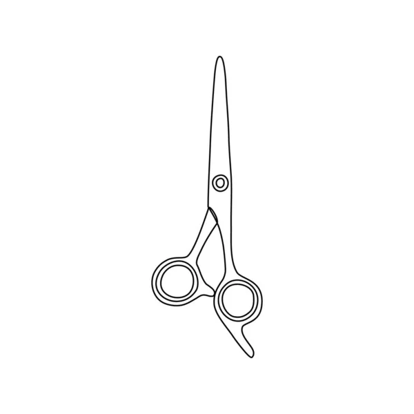 Le contour des ciseaux coiffeurs, isolés sur un fond blanc. Illustration vectorielle de croquis — Image vectorielle