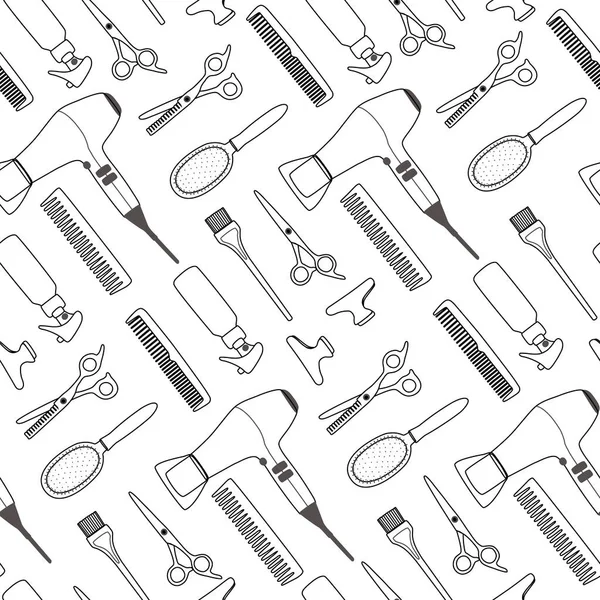 Modèle Sans Couture De Salon De Beauté. Outils D'outils De