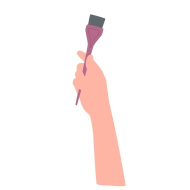 Saç stilistinin elindeki boya fırçası.. 