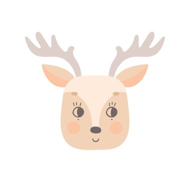 Gözleri açık sevimli bir geyiğin yüzü.. 