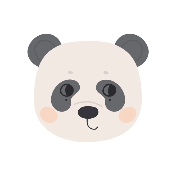 La cara de un lindo panda con los ojos abiertos. — Vector de stock