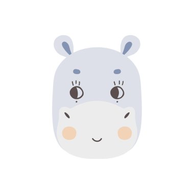 Gözleri açık sevimli bir su aygırının yüzü.. 