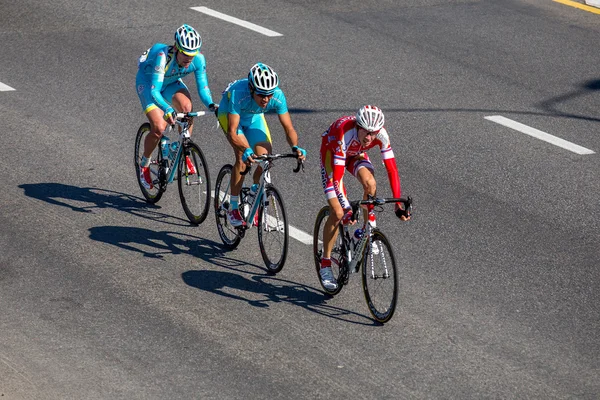 Head group of riders / Cycle Race "Tour of Almaty 2014" / Almaty, Kazakhstan, October 2014 — стоковое фото