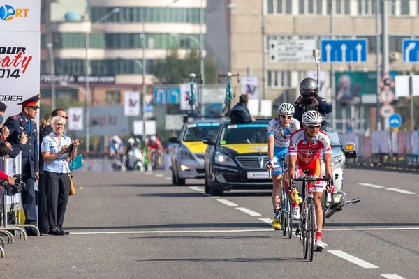 3d and 4th places of race / Cycle Race "Tour of Almaty 2014" / Almaty, Kazakhstan, October 2014 — стоковое фото