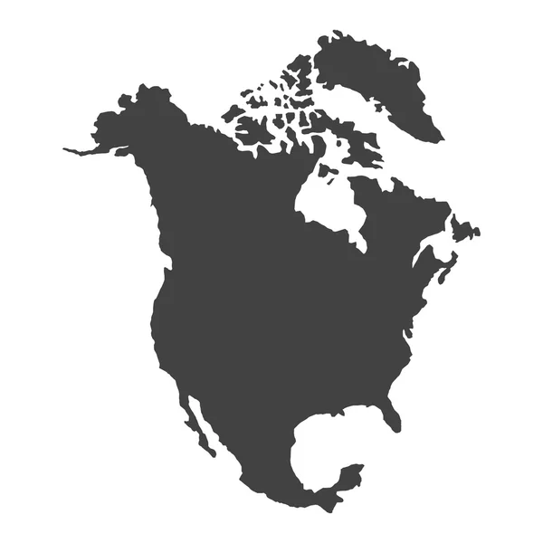 Vektorová mapa Severní Ameriky — Stockový vektor