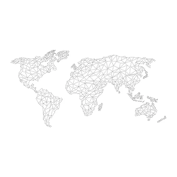 세계 지도 다각형 정밀 로우 폴 리 요소 — 스톡 벡터