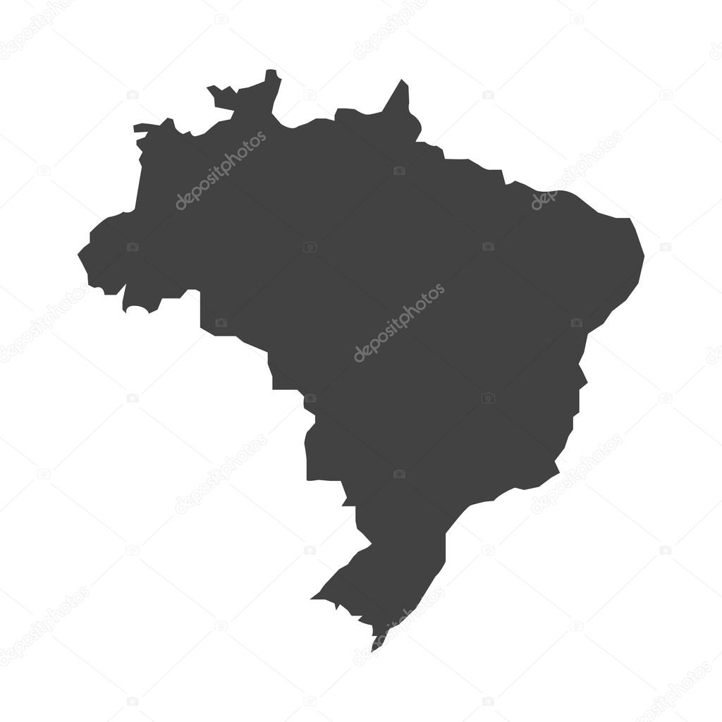 Geometric polygonal style vector map of Brazil. Brazil flag overlay on Brazil map with geometric polygonal.