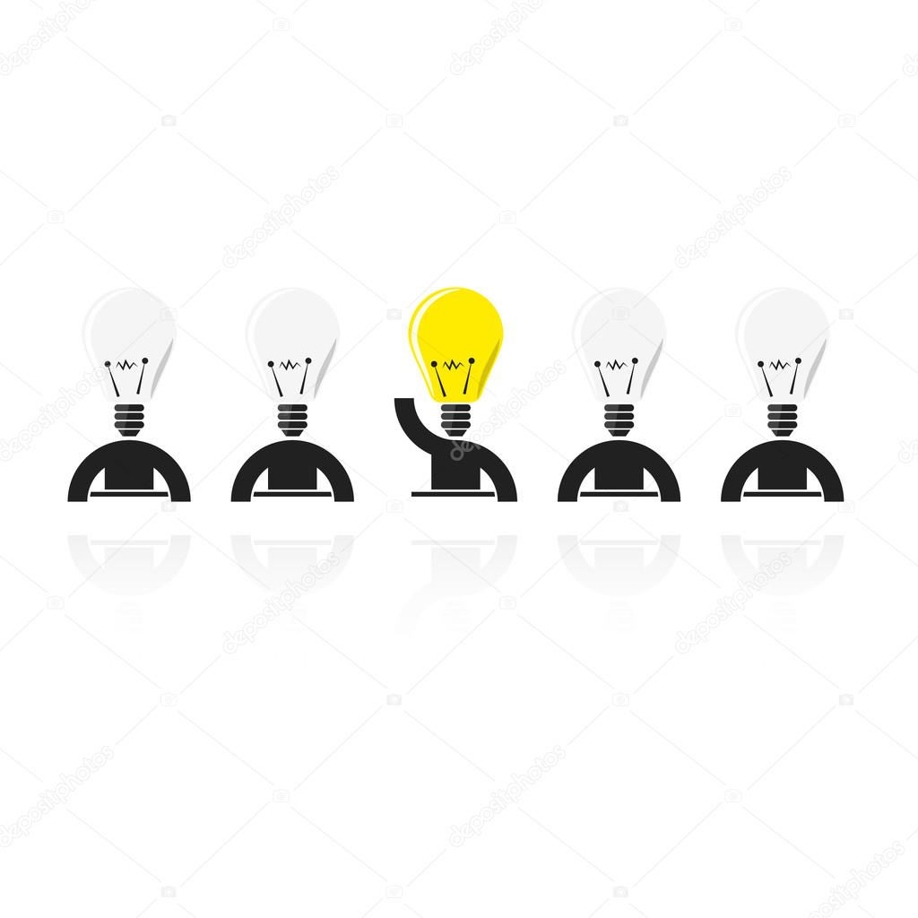 vector business illustration concept Creative idea lamp