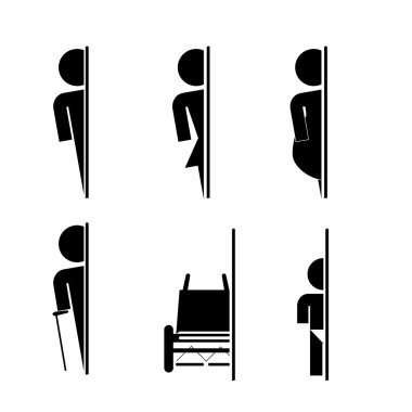 vektörel çizimler simgesi tuvalet sembolü işareti