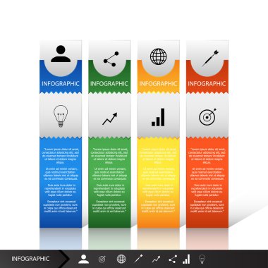 Vektör çizim Infographic iş akışı düzeni diyagramı numarası seçenekleri web tasarım