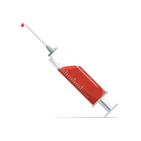 Syringe medical with blood — Stockfoto