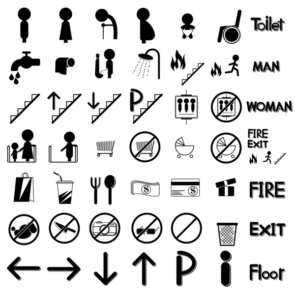 Vektoren Symbol Symbol Toilette Shopping — Stockfoto