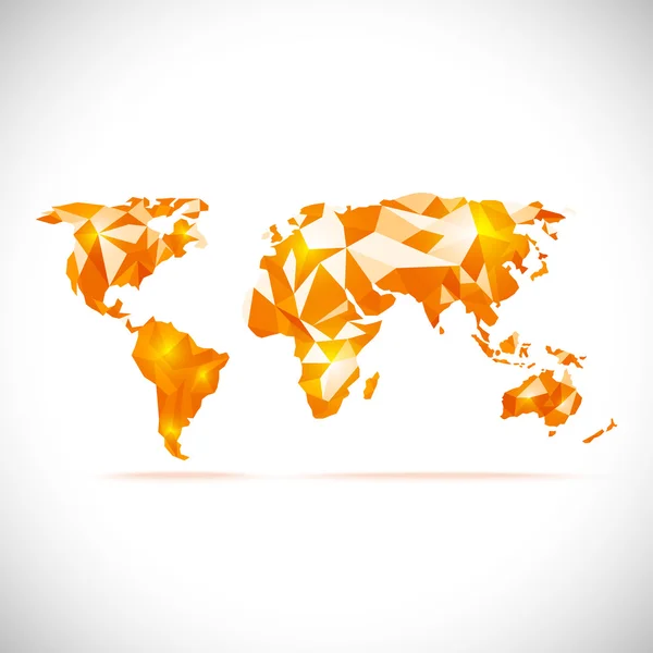 Vetores Mapa Mundial precisão poligonal baixo-poli — Vetor de Stock