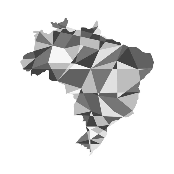 Geometriai sokszögű stílus vektoros Térkép Brazília. Brazília zászló overlay Brazília térképen geometriai sokszög. — Stock Vector