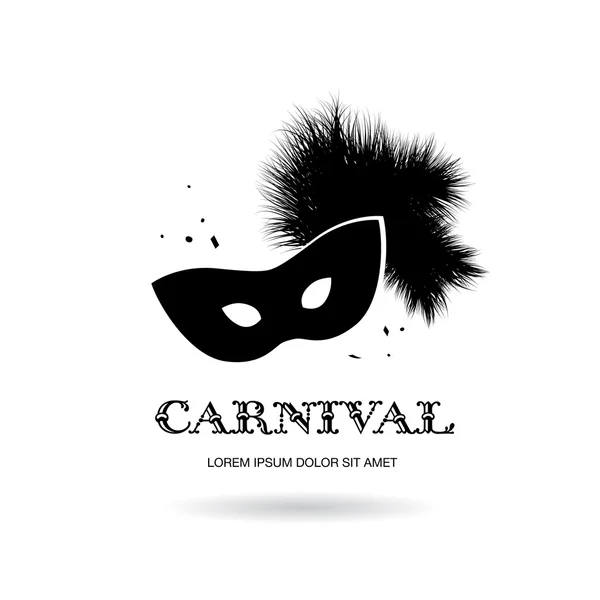 Logotipo máscara de carnaval — Vetor de Stock