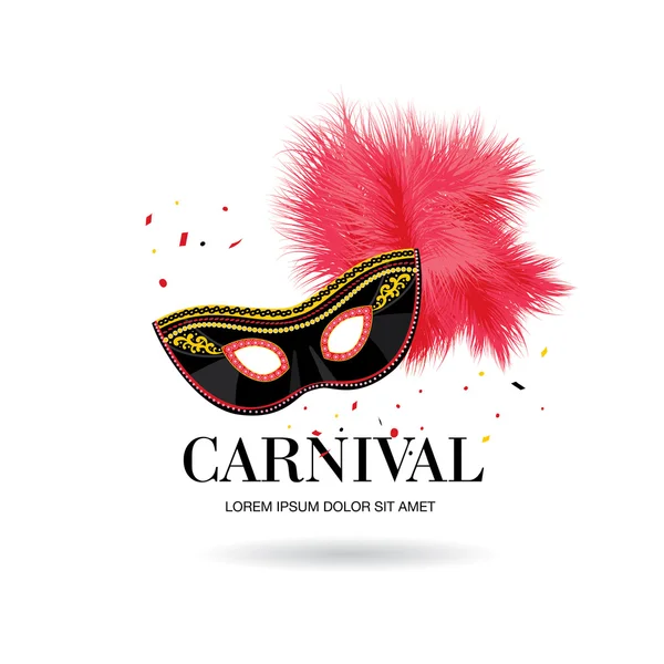 Logotipo máscara de carnaval — Vetor de Stock