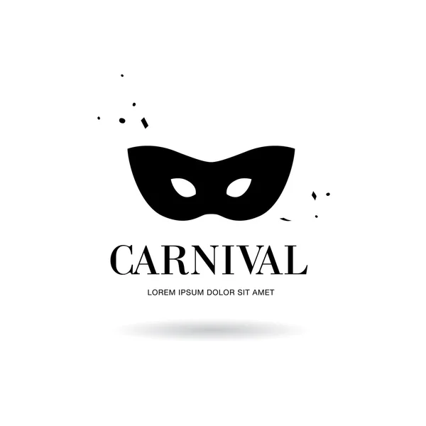 Logotipo máscara de carnaval — Vetor de Stock