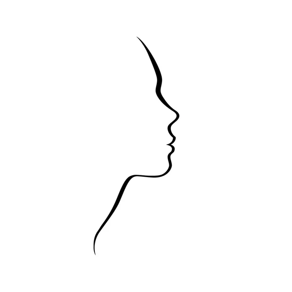 Silueta de mujer joven — Vector de stock