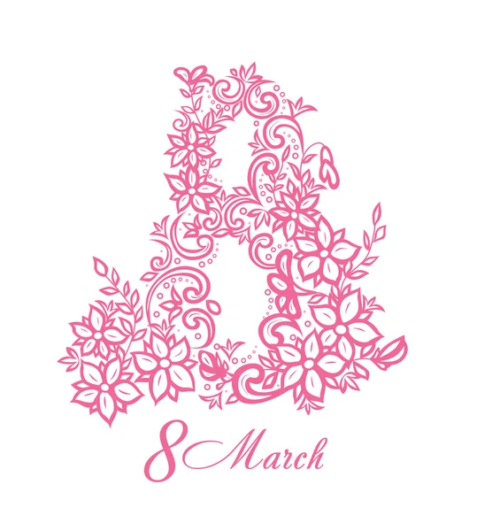 8 de marzo Día Internacional de la Mujer. — Vector de stock