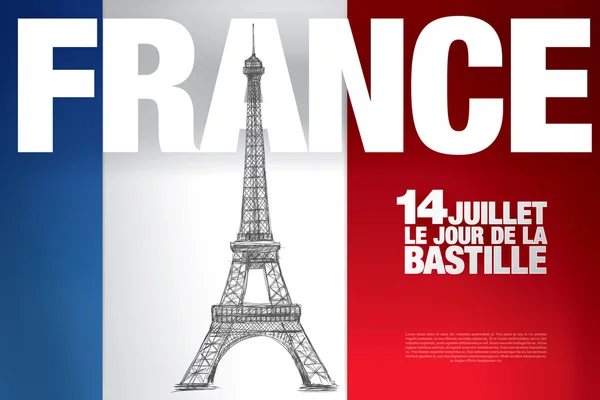 França. 14 de Julho . — Vetor de Stock