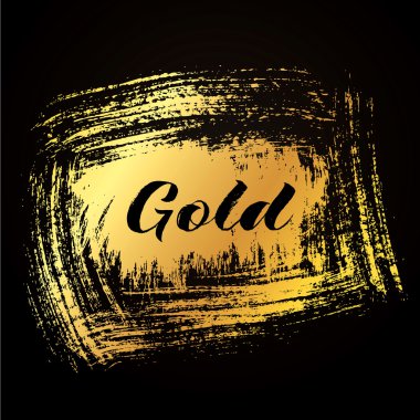 Karanlık bir arka plan üzerinde değerli metal altın brushstroke