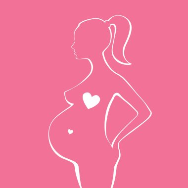 Hamile kadının silueti.