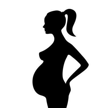 Hamile kadının silueti.