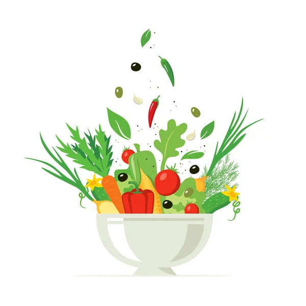 Овочевий салат зі спеціями — стоковий вектор