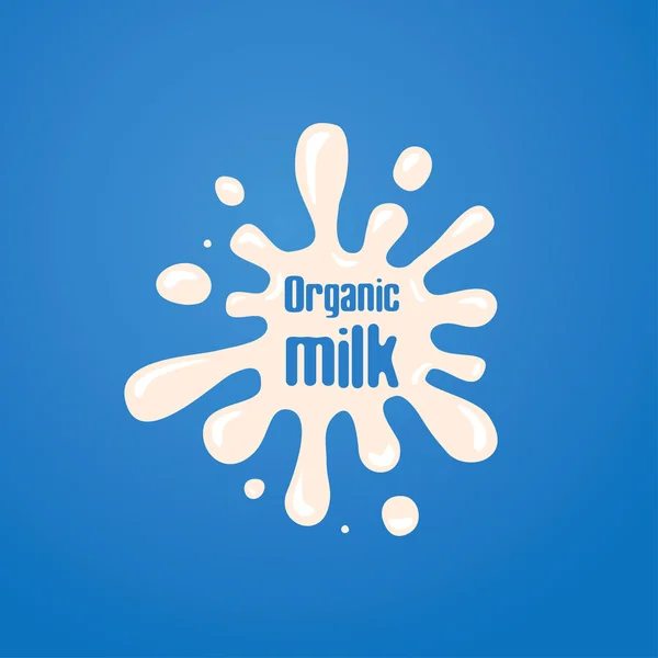 Diseño de etiqueta de salpicadura de leche — Vector de stock