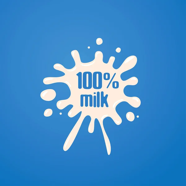 牛乳のスプラッシュのラベル デザイン — ストックベクタ