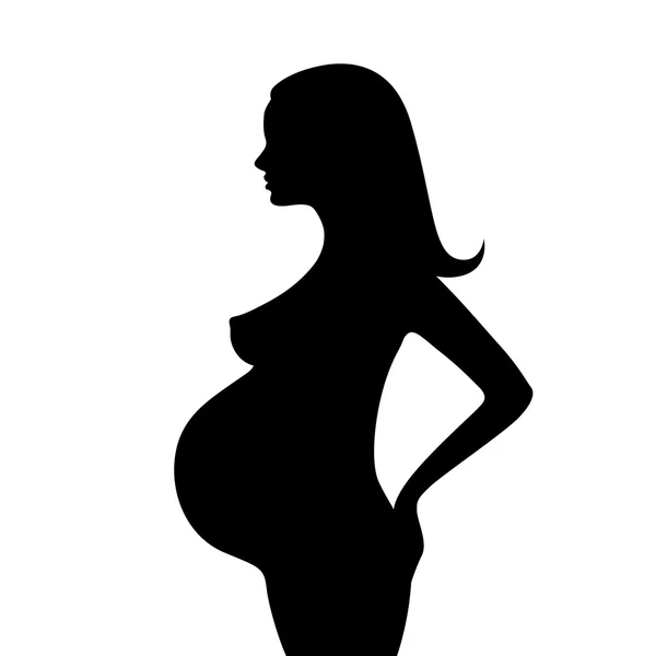 Silhueta de mulher grávida — Vetor de Stock