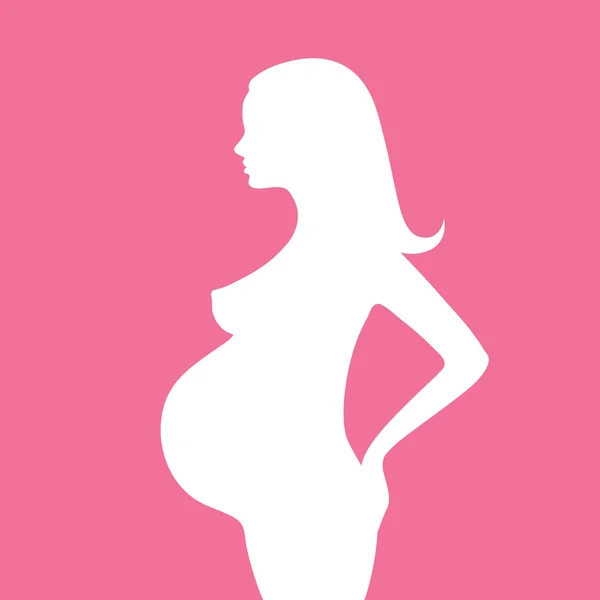 Sziluett terhes nő — Stock Vector