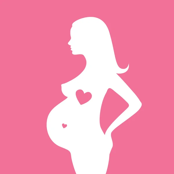 妊婦のシルエット — ストックベクタ
