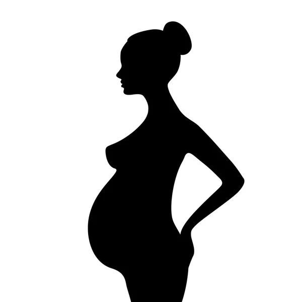 Силует вагітної жінки — стоковий вектор